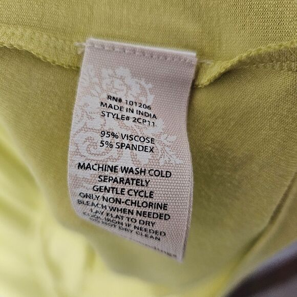 Soft Surroundings Large Chartruce T-Shirt Dress Pleated Midi Jersey - Picture 4 of 6